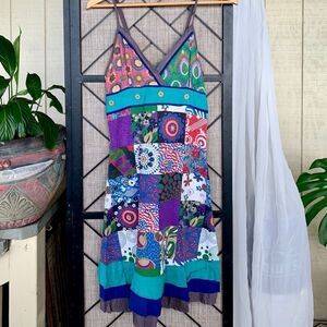 Vibrante Hippy Festival Dress with Beads Small